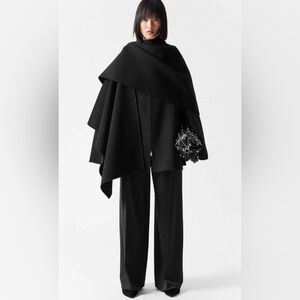 & Other Stories Asymmetric Wool Cape